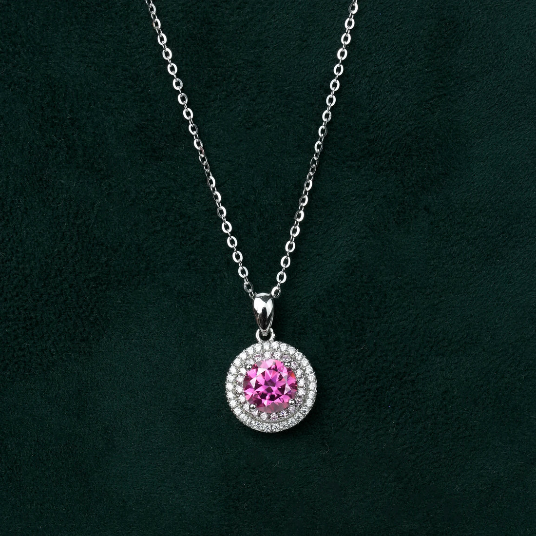 Moissanite 100% 925 Sterling Silver High-End Pink Diamond Super Luxury Pendant