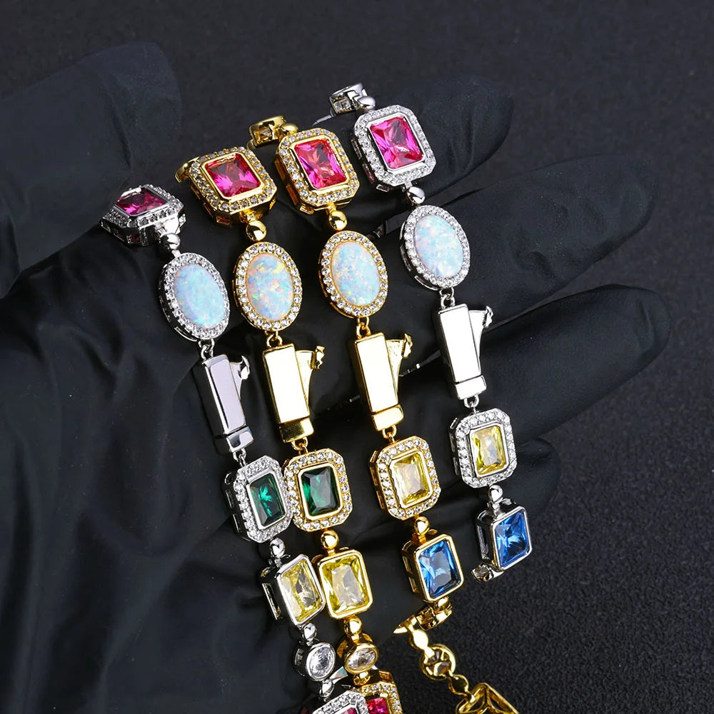 Luxury Geometric Multi-Color Moissanite Choker and Bracelet VVS JEWELRY