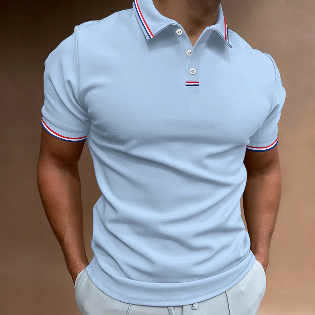 2025 new stretch solid color summer thin quick-drying short-sleeved lapel POLO shirt