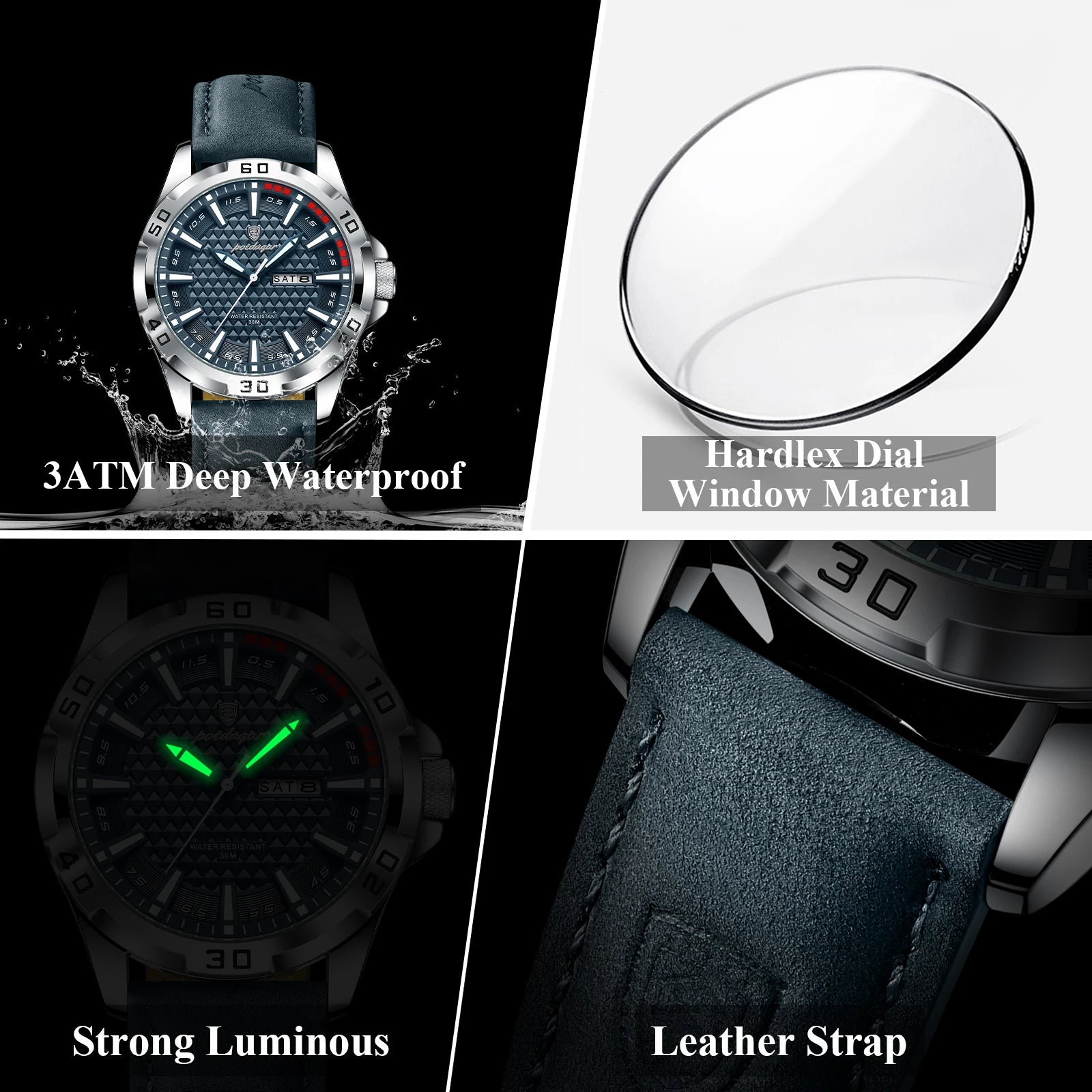Original Men Luxury Wristwatch with Waterproof Luminous Day-Date