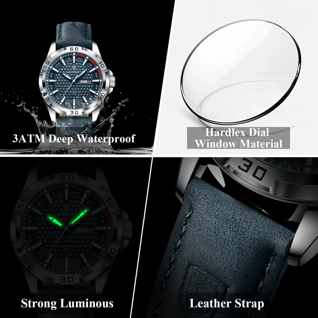 Original Men Luxury Wristwatch with Waterproof Luminous Day-Date