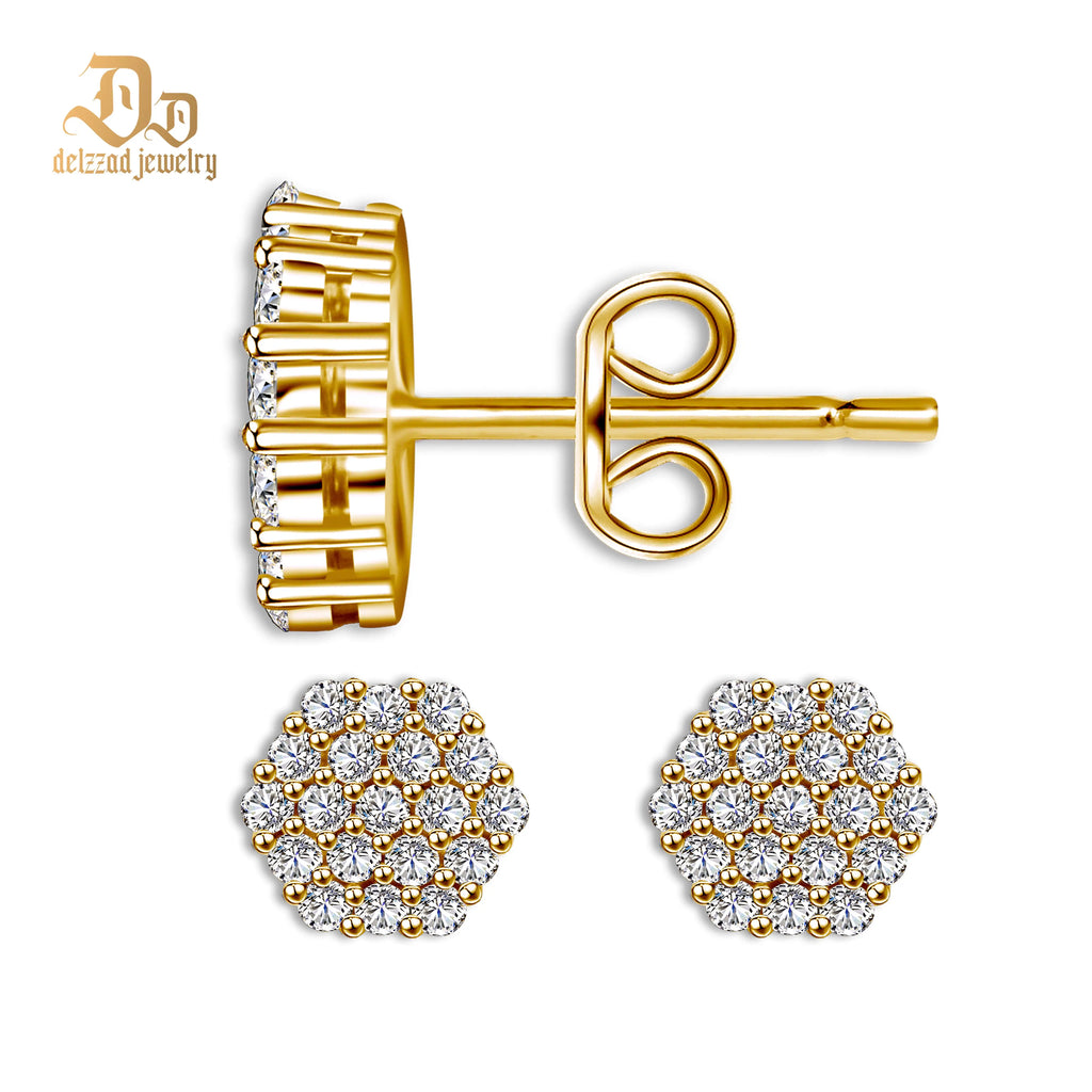 1ct 100% 925 Sterling Silver Diamond Hole Moissanite Brilliant Simplicity Earrings