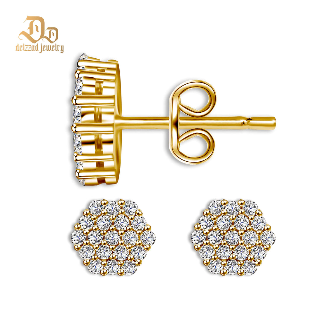 1ct 100% 925 Sterling Silver Diamond Hole Moissanite Brilliant Simplicity Earrings