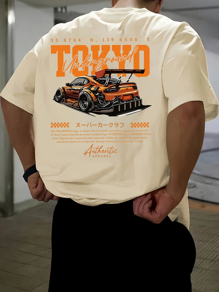 Men's trendy fashion T-shirts Summer thin short sleeves Polyester casual tops