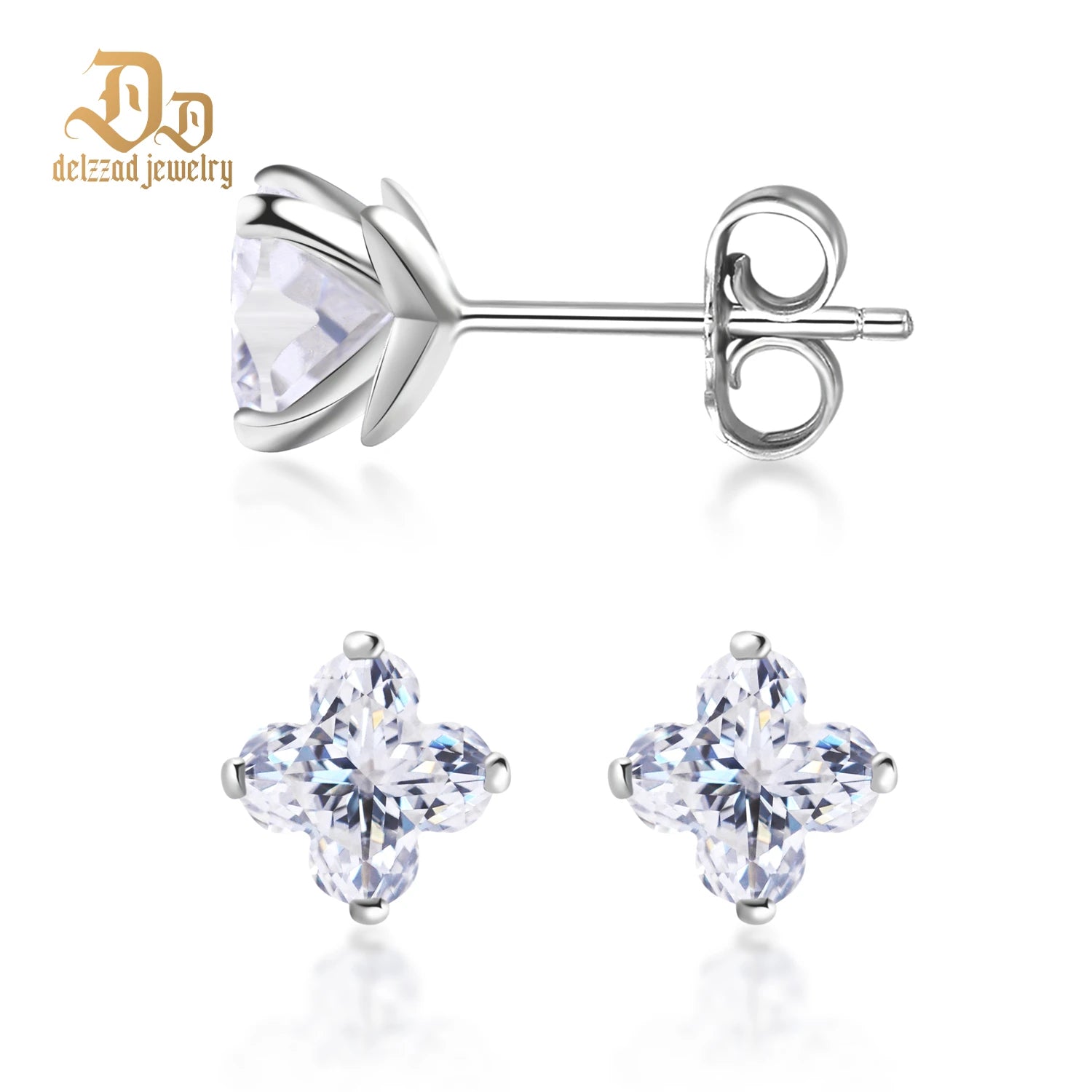 Moissanite VVS1 D Color Women's Botanical Collection Earrings 925 Sterling Silver