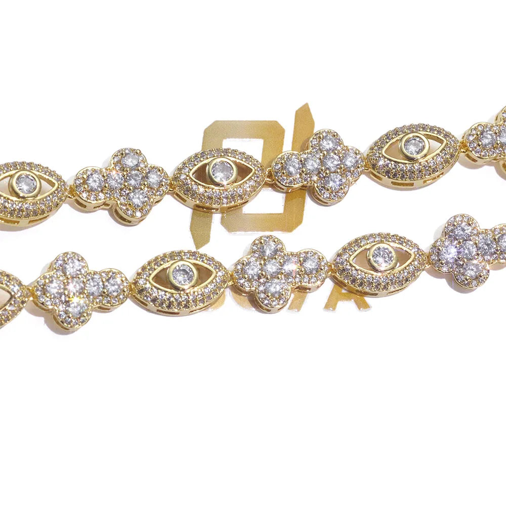 Bling Eye Cross Necklace for Men and Women