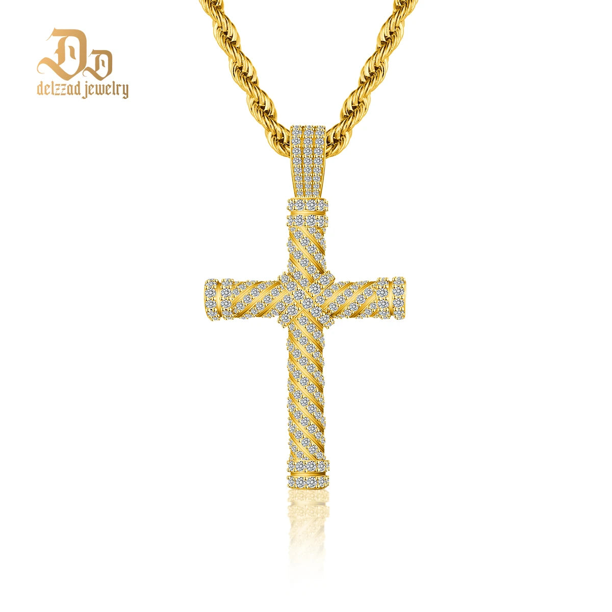 Authentic 100% S925 Sterling Silver Moissanite Screw Cross Pendant and chain