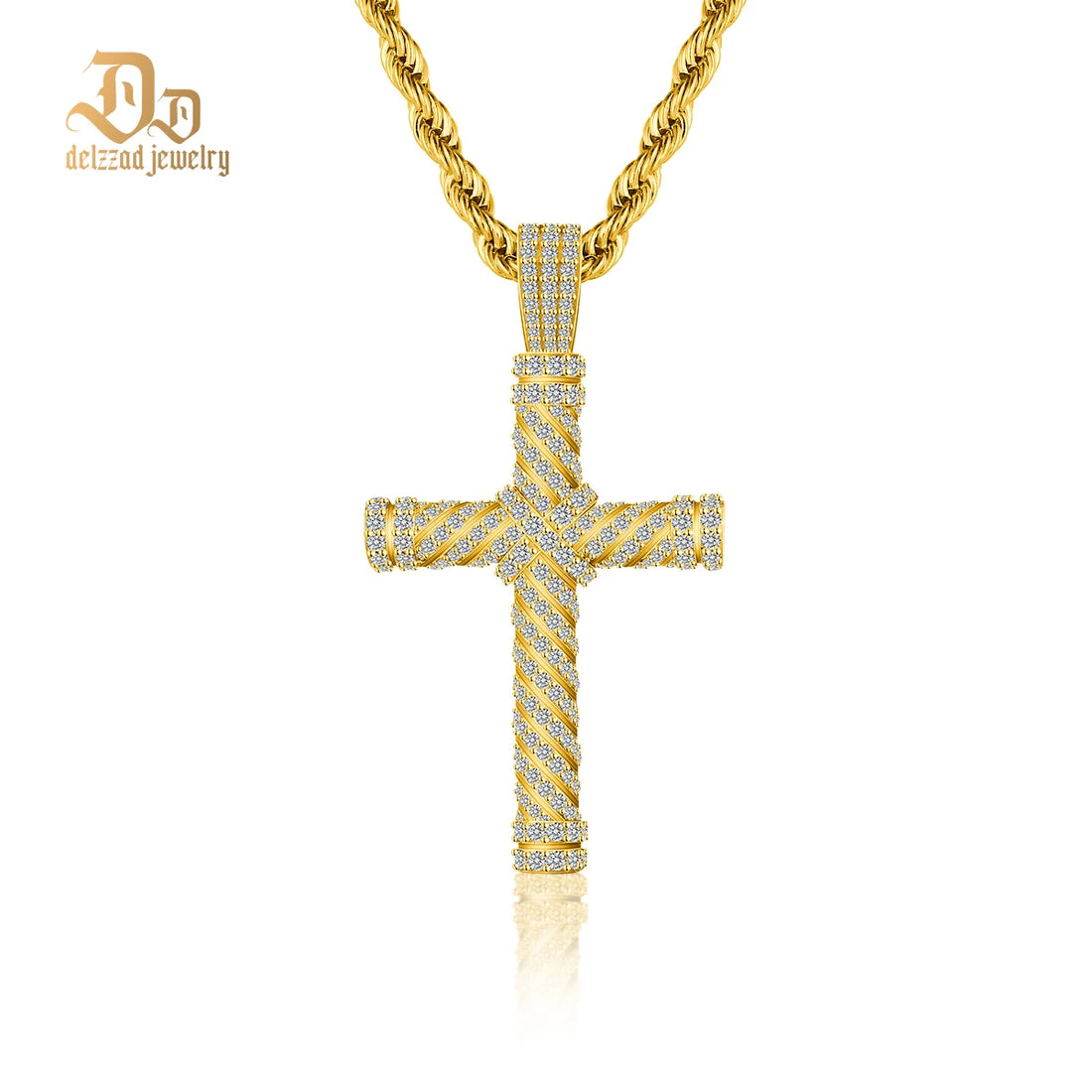 Authentic 100% S925 Sterling Silver Moissanite Screw Cross Pendant and chain