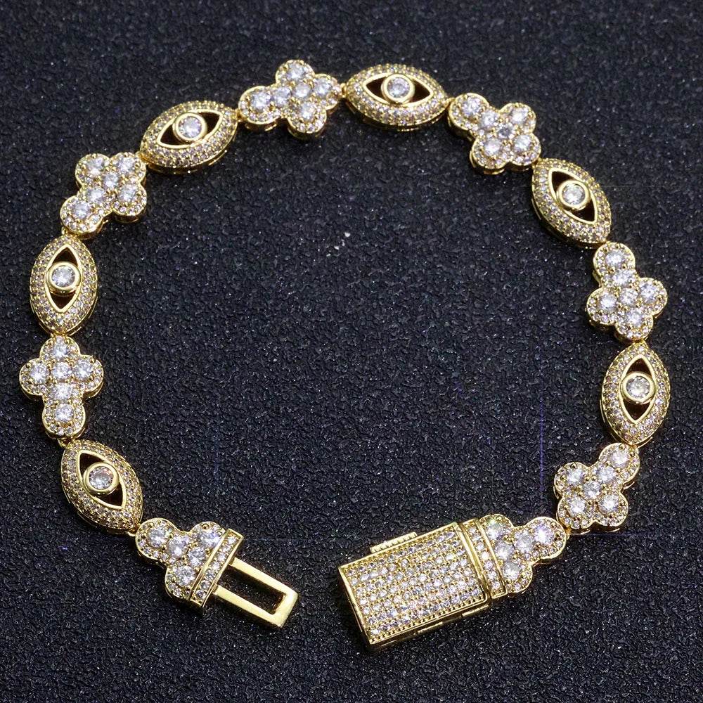 Esteemed Inner-Eye Cross Cuban plated Chain Bracelet