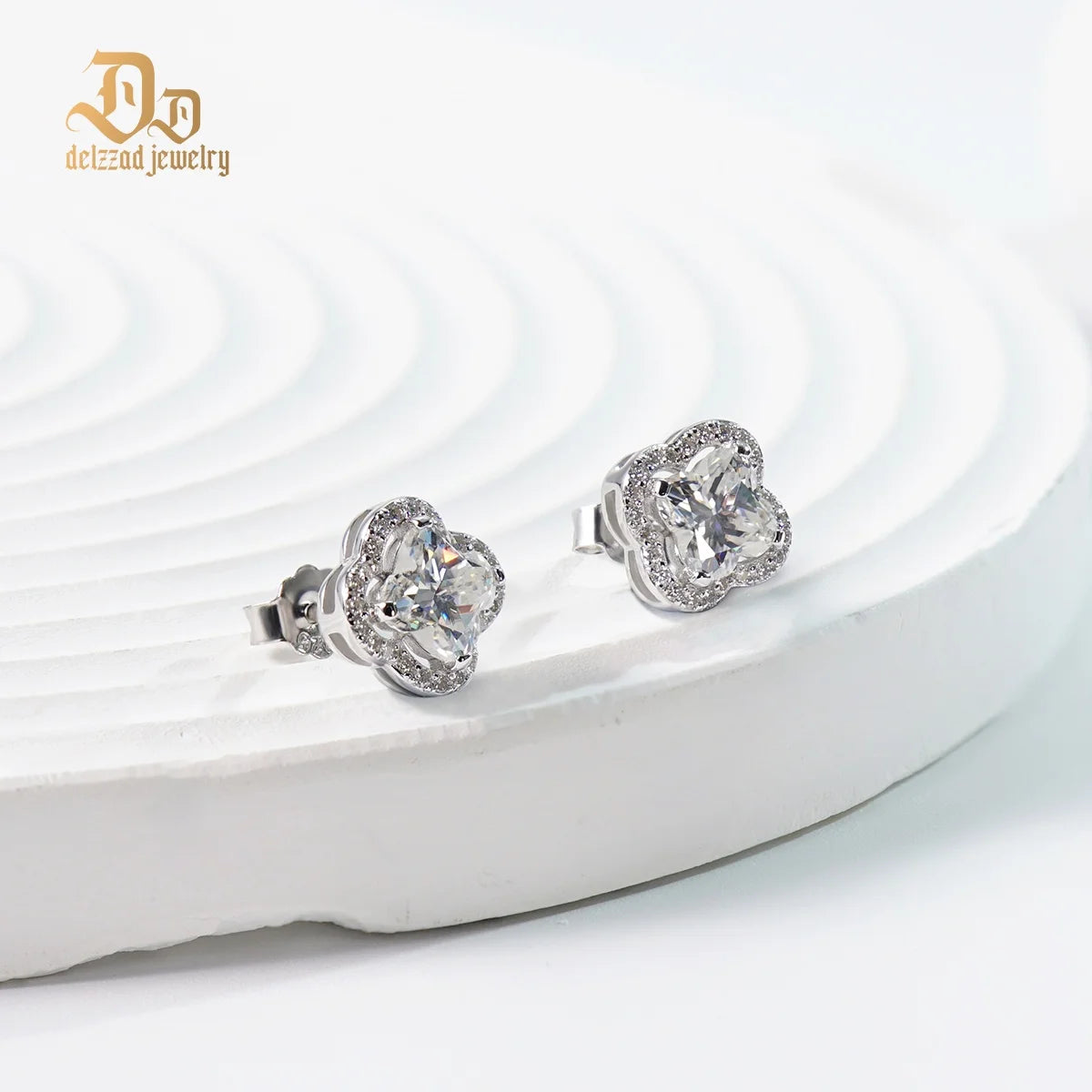 Moissanite VVS1 D Color Women's Botanical Collection Earrings 925 Sterling Silver