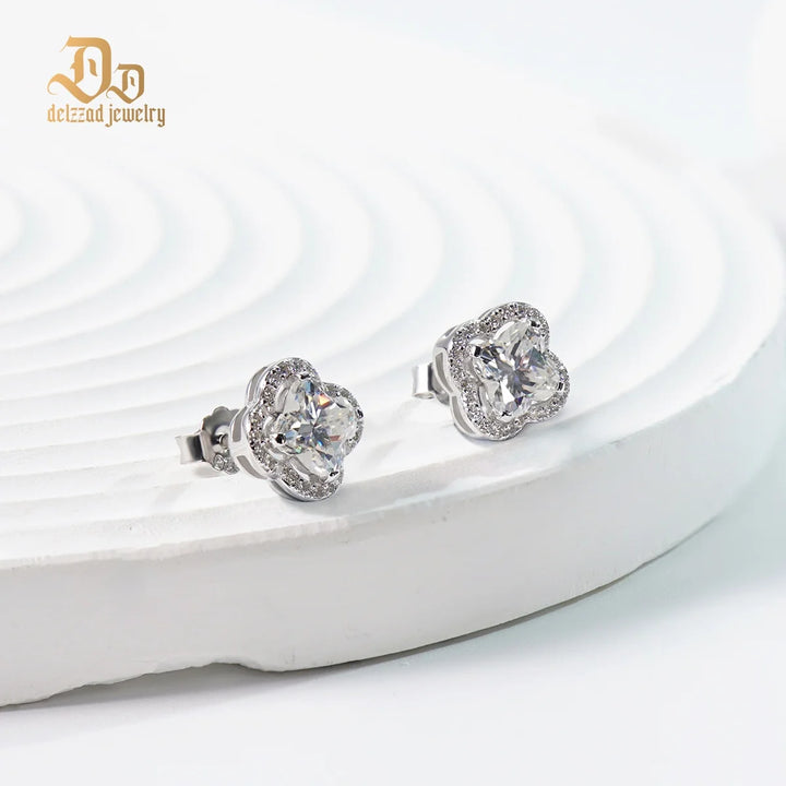 Moissanite VVS1 D Color Women's Botanical Collection Earrings 925 Sterling Silver