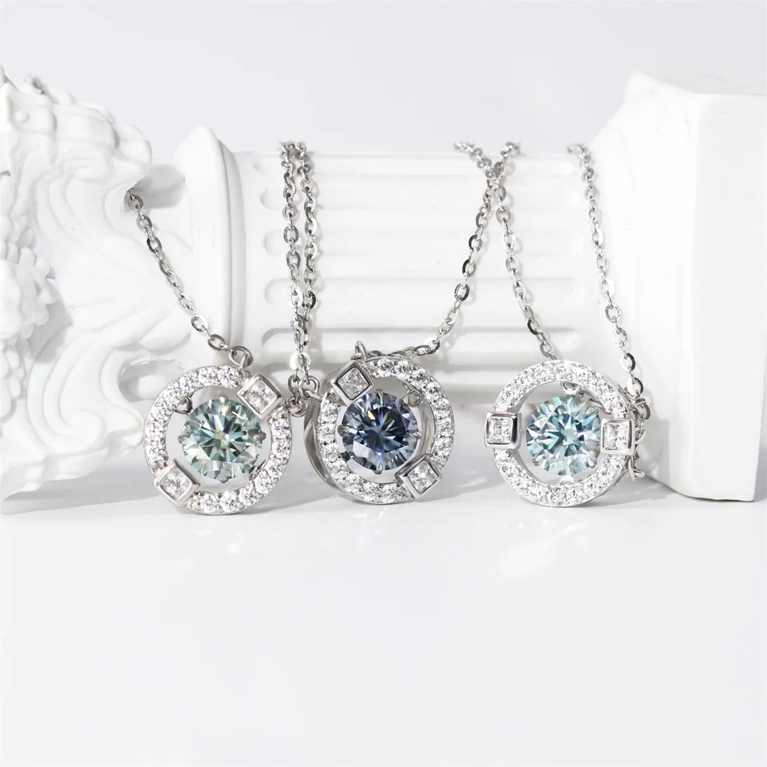 Delzzad Moissanite 100% S925 Sterling Silver Smart Sparkle Pendant for Women Luxury Fashion Luxurious Exquisite Jewelry Gifts