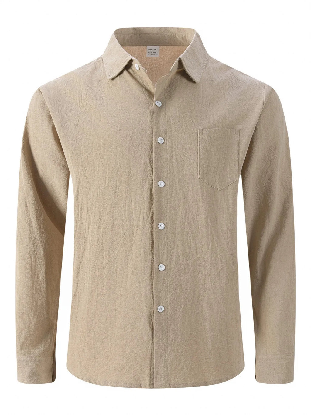 2025 Autumn New Style Men's Casual Daily Plain-Colored Button-Up Long-Sleeve Shirt Men's Clothing