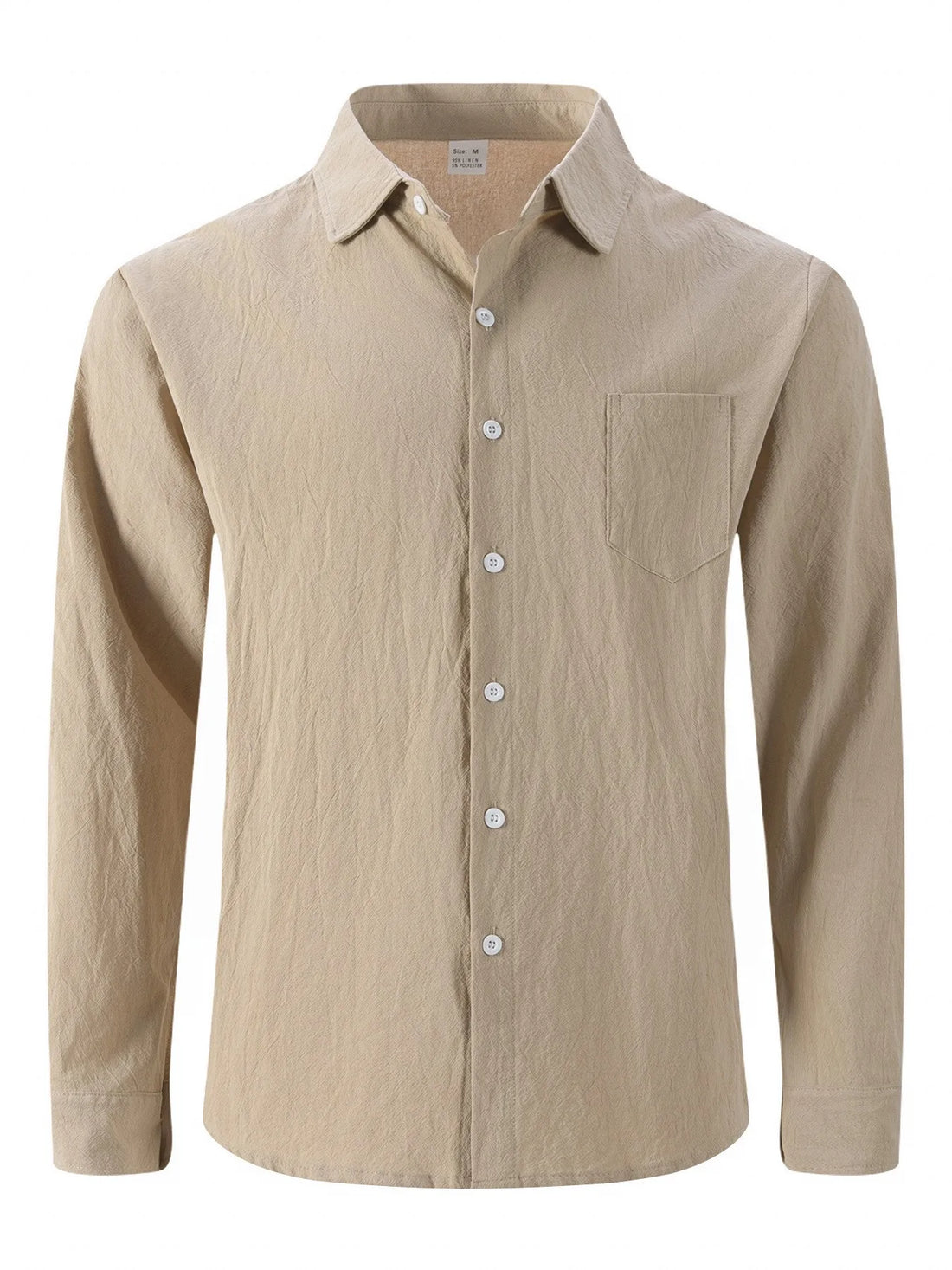 2025 Autumn New Style Men's Casual Daily Plain-Colored Button-Up Long-Sleeve Shirt Men's Clothing