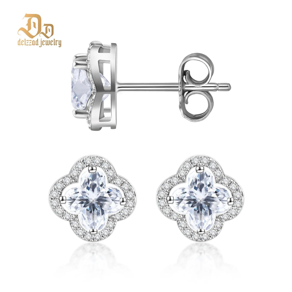 Moissanite VVS1 D Color Women's Botanical Collection Earrings 925 Sterling Silver
