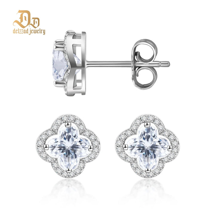 Moissanite VVS1 D Color Women's Botanical Collection Earrings 925 Sterling Silver