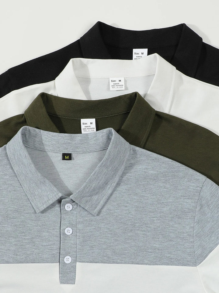 2025 autumn men's top hot selling new long-sleeved striped lapel casual T-shirt POLO shirt