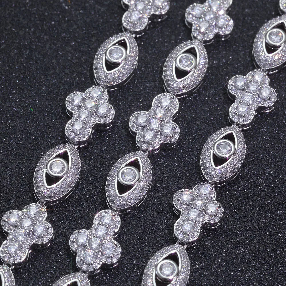 Bling Eye Cross Necklace for Men and Women