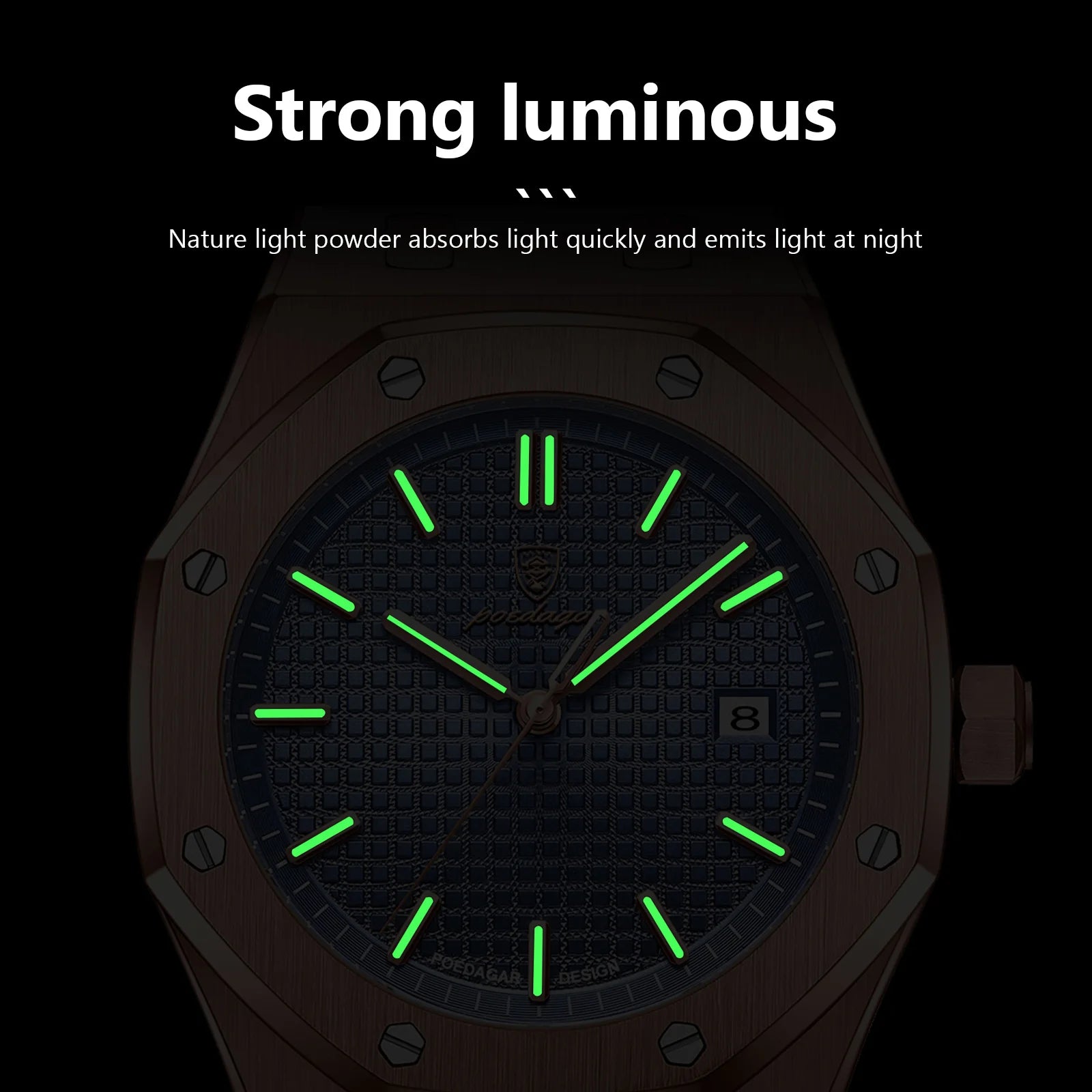 Luxury Business Man Wristwatch with Waterproof Luminous Day-Date