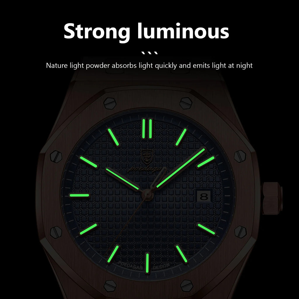 Luxury Business Man Wristwatch with Waterproof Luminous Day-Date