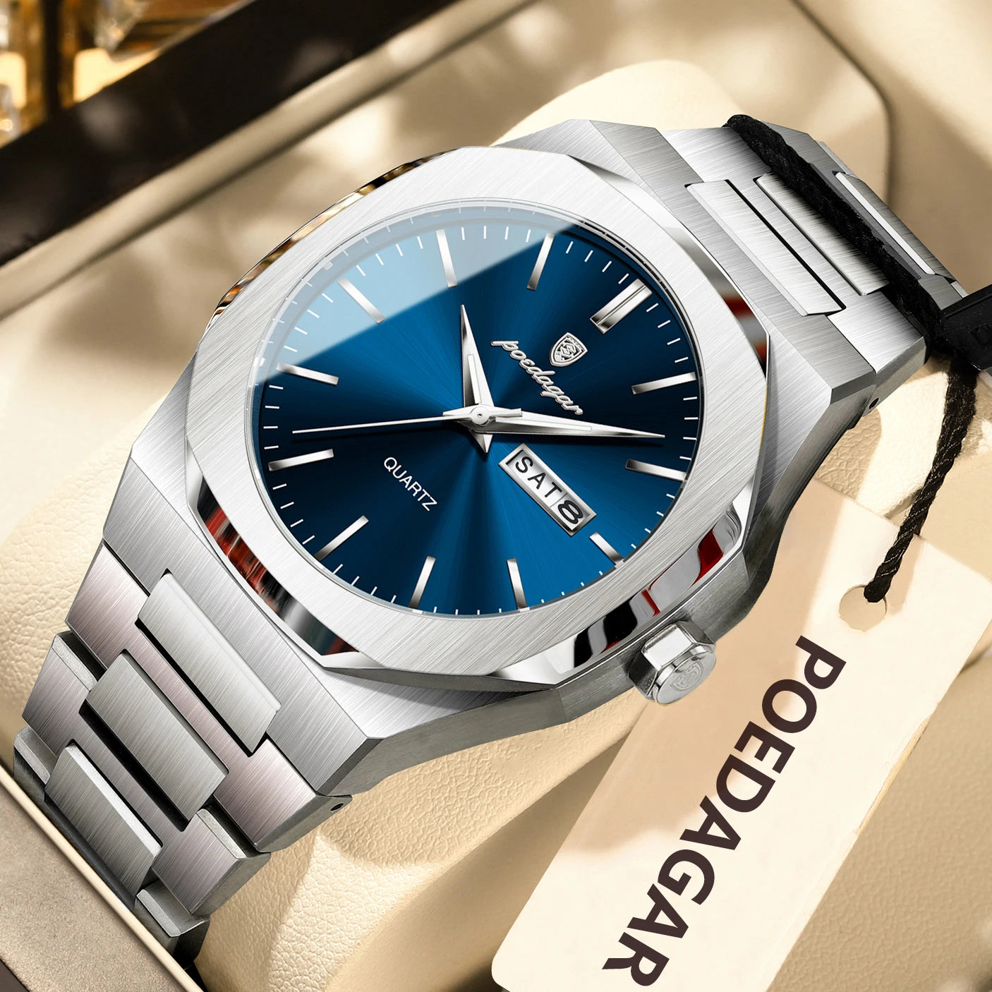 Fashion Brand Male Watch- Fully Waterproof and Luminous with Stainless Steel