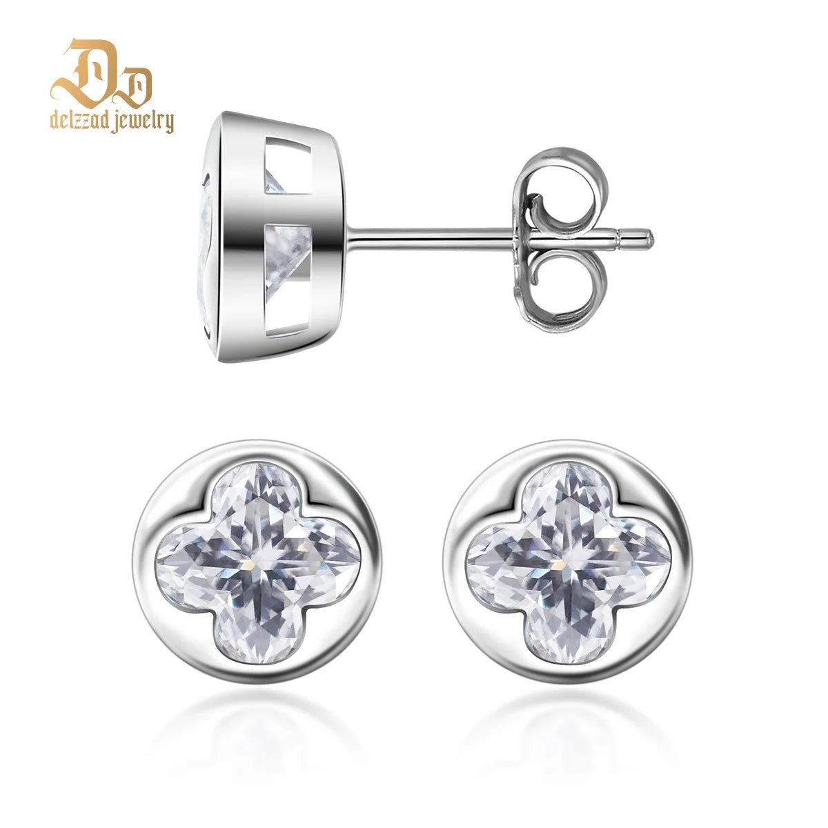 Moissanite VVS1 D Color Women's Botanical Collection Earrings 925 Sterling Silver