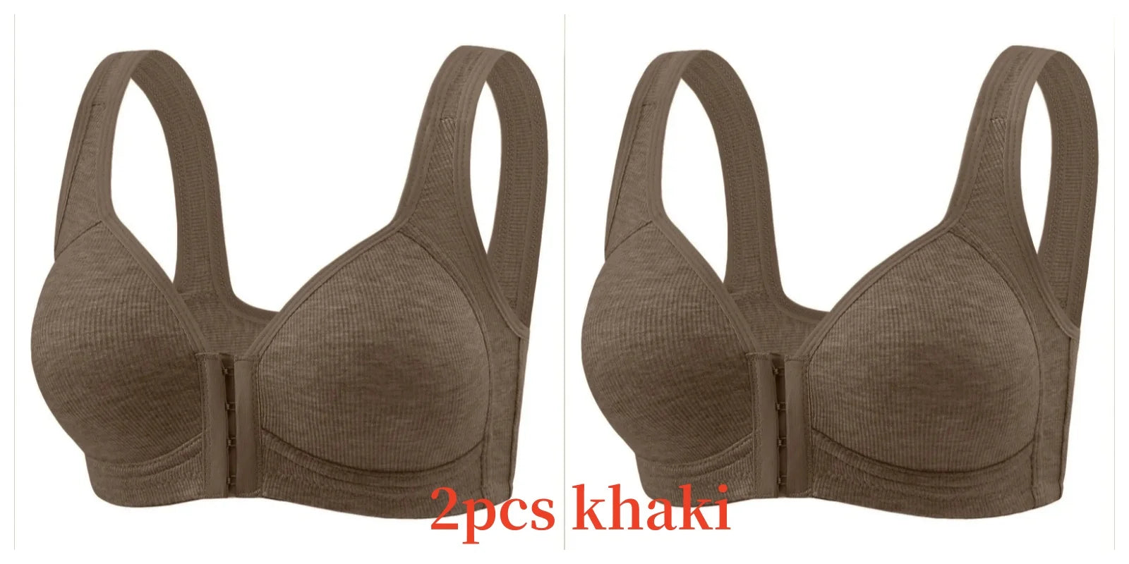 Women's Wire-Free Front Closure Solid Color Bra with Full Coverage