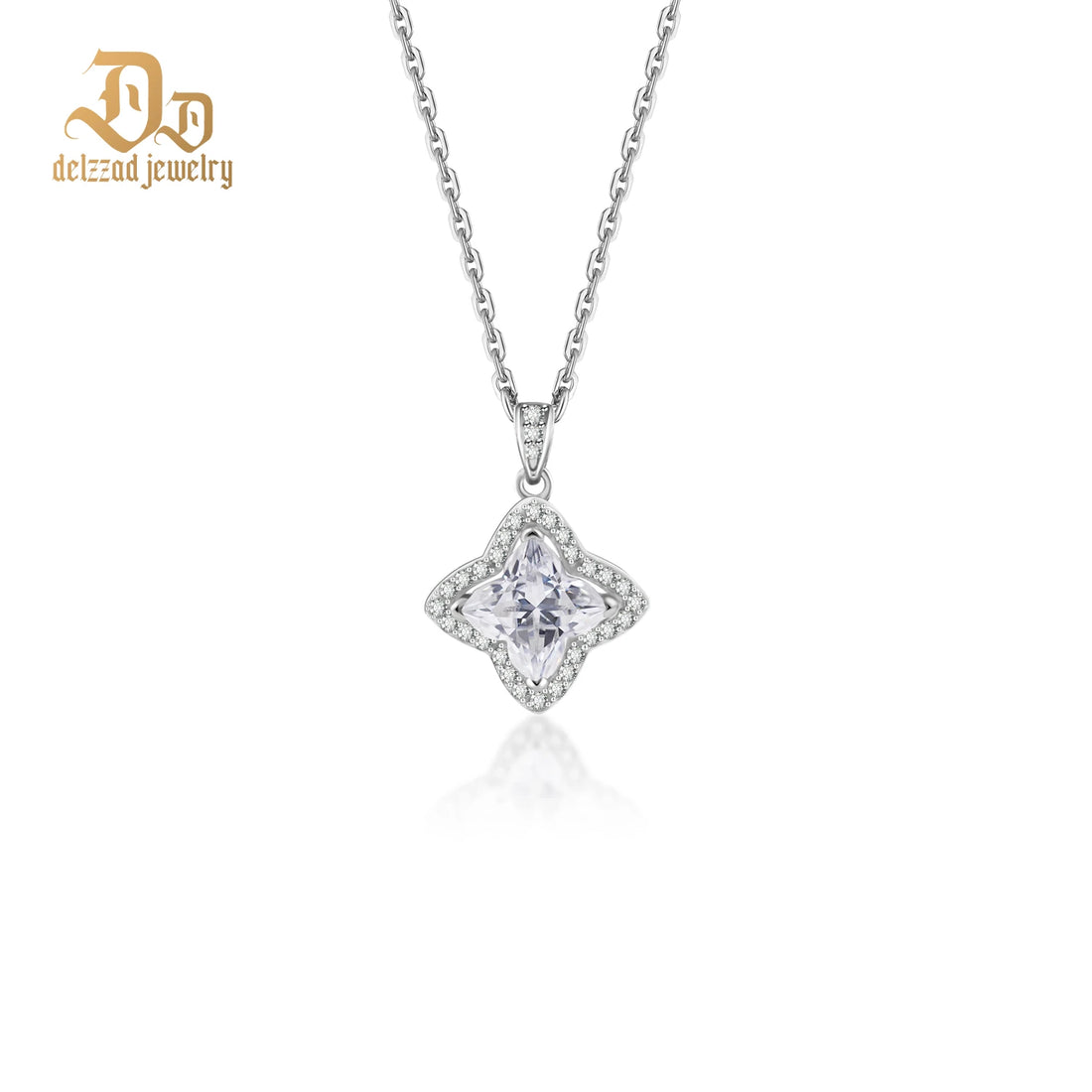 100% S925 Sterling Silver Plant Flower Moissanite Women's Necklace