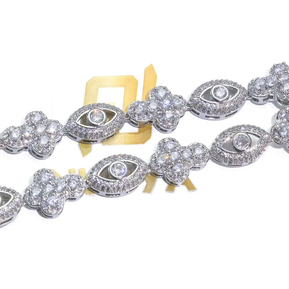 Bling Eye Cross Necklace for Men and Women