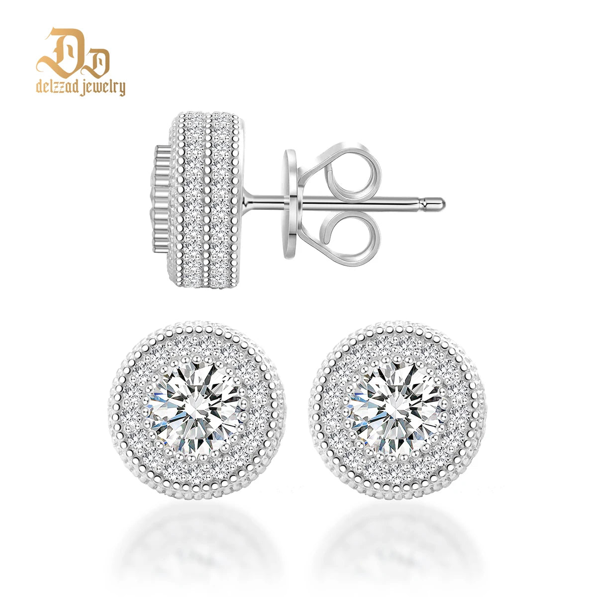 0.1-1ct 100% S925 Sterling Silver D Color Moissanite Earrings