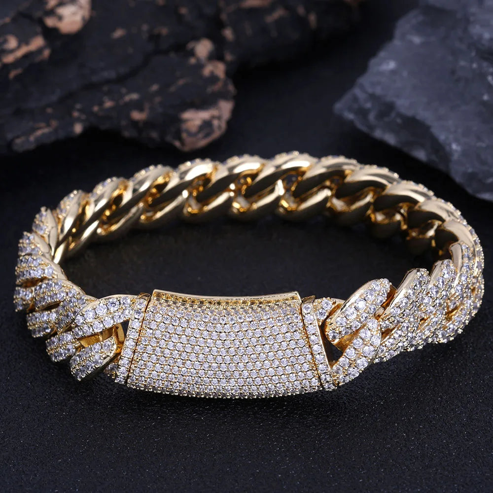 New Style 13/18MM Iced Out Cuban Bracelet