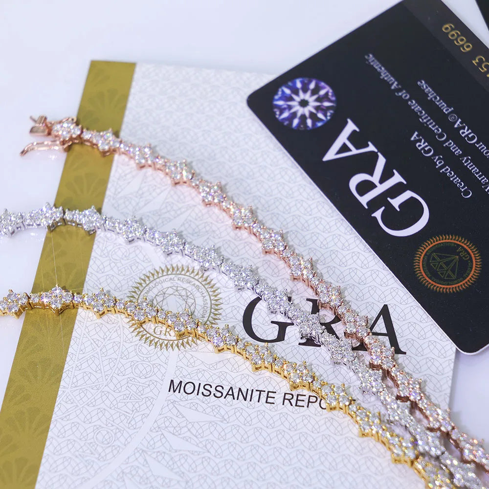 ESKEEM Silver 925 Moissanite Tennis Bracelet Original Brilliant Cut Diamond Pass Test D Color VVS1 Bracelet Gift Fine Jewelry