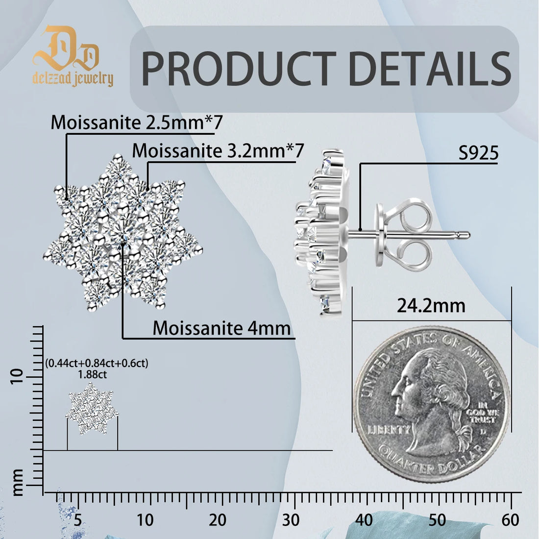 100% S925 Sterling Silver Sunflower Blooming Earrings