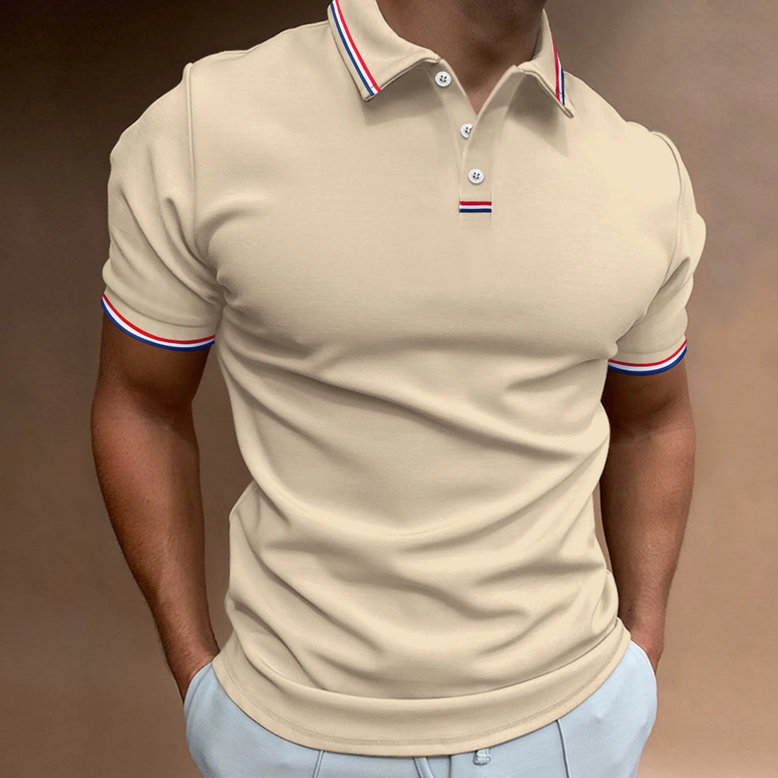 2025 new stretch solid color summer thin quick-drying short-sleeved lapel POLO shirt