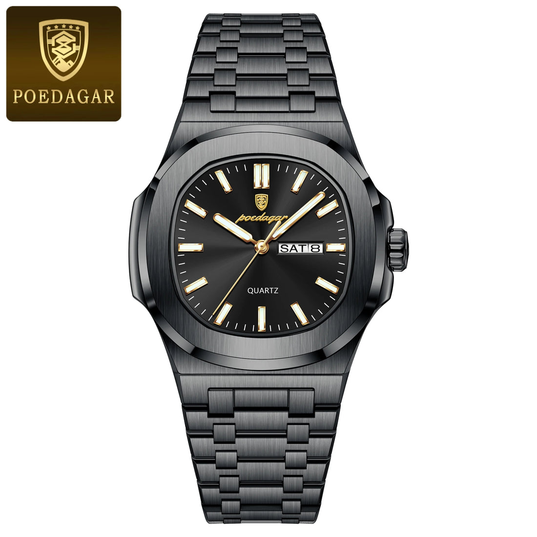 Trendy Casual Wristwatch For Men with Day-Date Stainless Steel