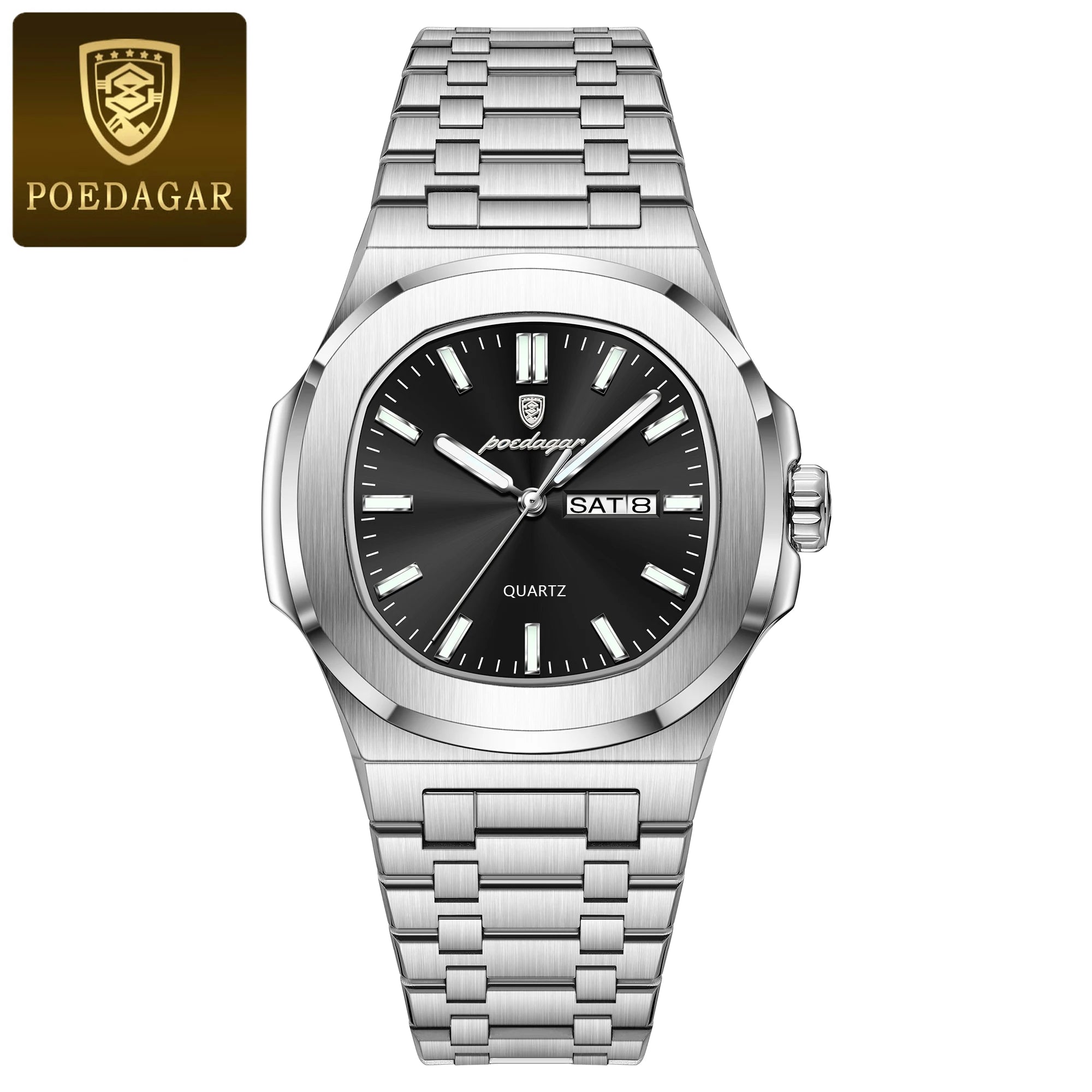 Trendy Casual Wristwatch For Men with Day-Date Stainless Steel