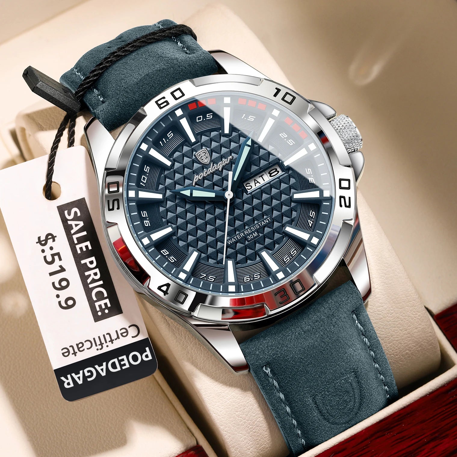 Original Men Luxury Wristwatch with Waterproof Luminous Day-Date