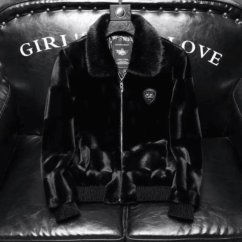 2025 Autumn and Winter Fashion Trend Plus Fleece Thickened Warm Jacket Men's Casual Loose Comfortable High-Grade Large Size Coat