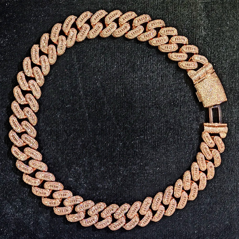 29mm Iced Out Rose Gold Cuban Chain
