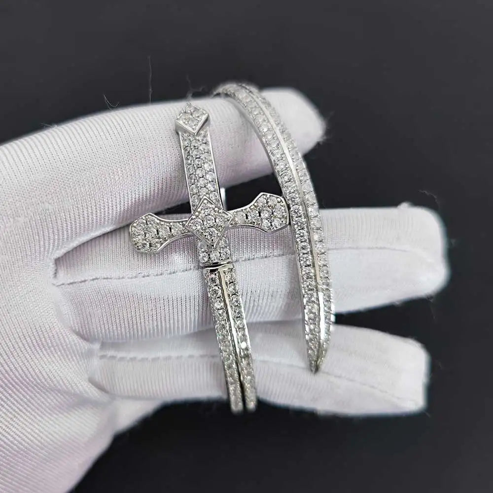 Full Iced Sword Shape Bracelet Bling