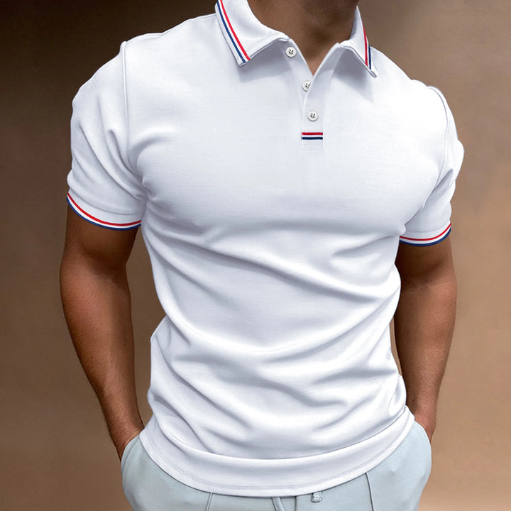 2025 new stretch solid color summer thin quick-drying short-sleeved lapel POLO shirt