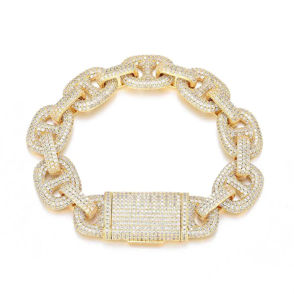 Iced Out Pig Nose Bubble Cuban Bracelet