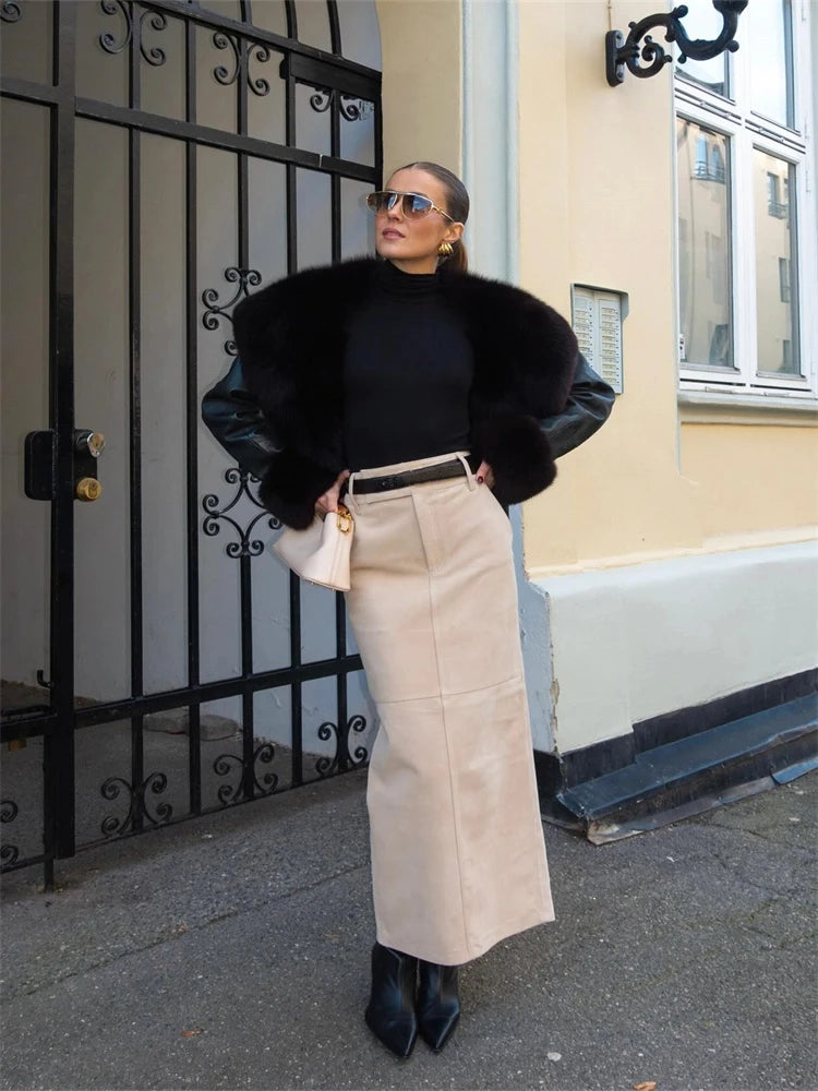 Luxury Fur Women’s Coat with Plush Cuffs