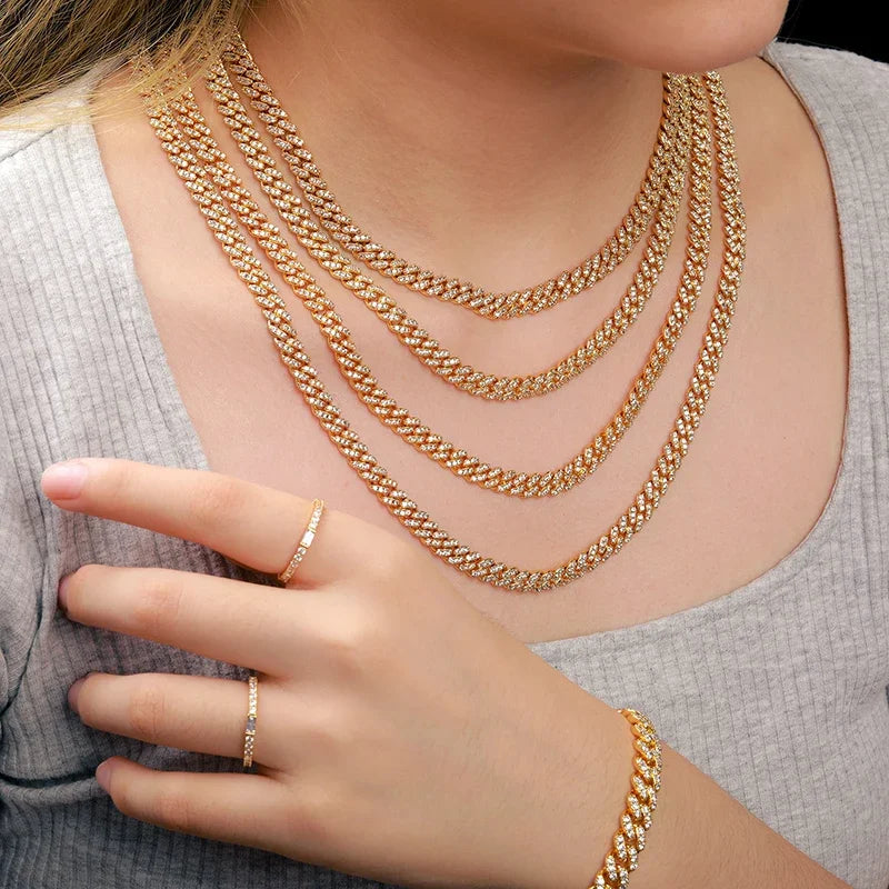 Luxury 6/8mm Cubic Zirconia Necklace Jewelry