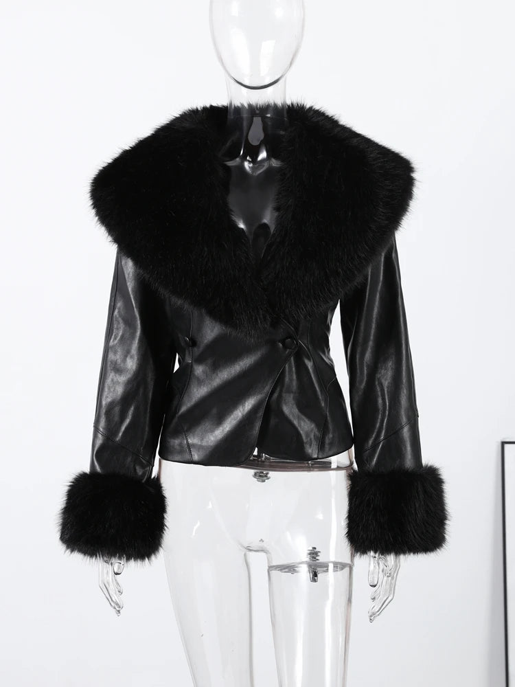 Luxury Fur Women’s Coat with Plush Cuffs
