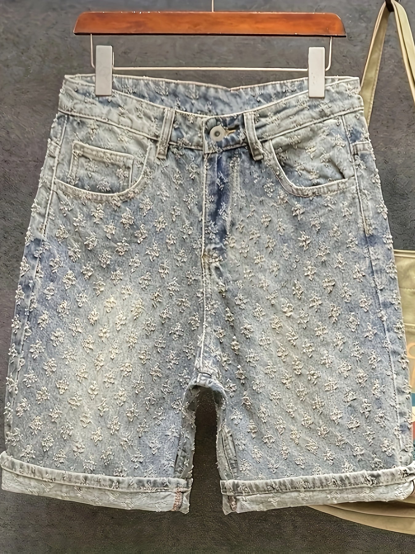 Men'S Non-Stretch Faux Denim Shorts