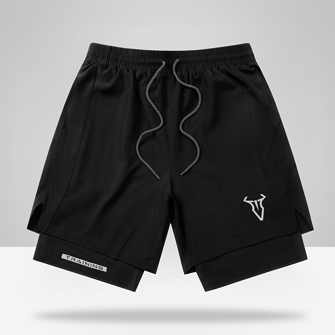 Men's Geometric Athletic Shorts with Side Pockets