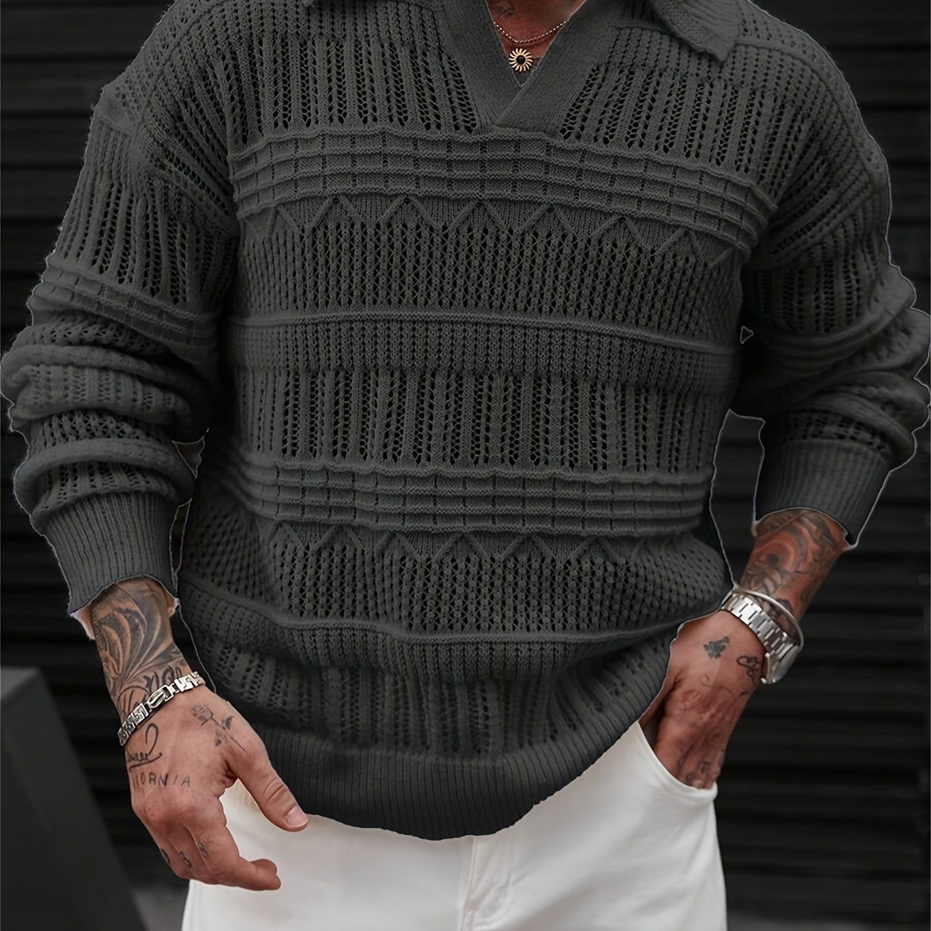 Men's Casual Neck Long Sleeve Sweater
