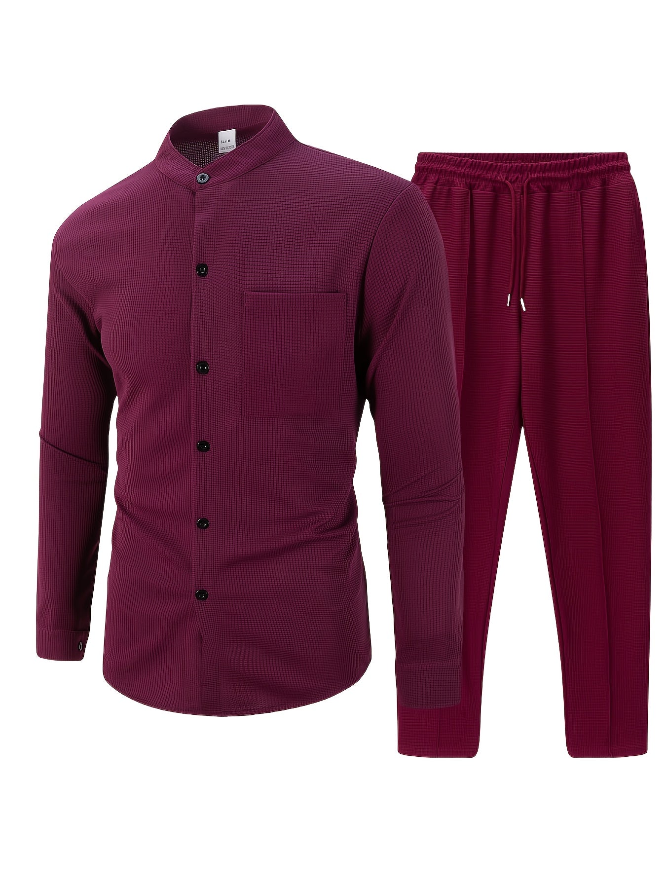 Men's Two-Piece Set with a Long-Sleeve Cardigan with Pockets