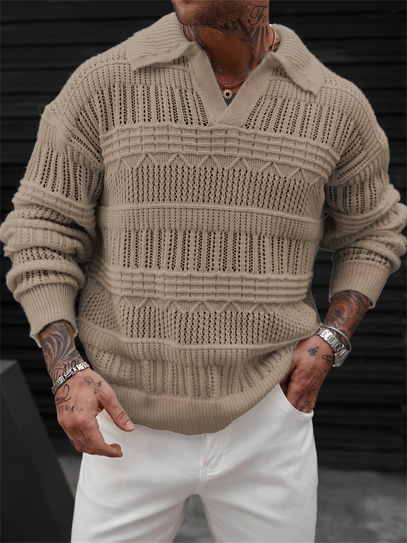 Men's Casual Neck Long Sleeve Sweater